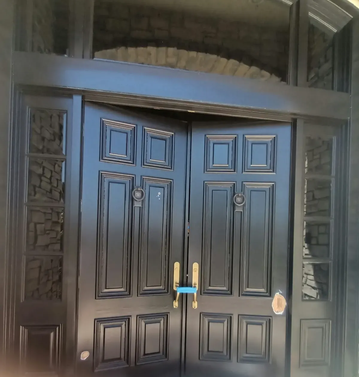 Door painting in San Jose, CA: refinished dark double entry doors